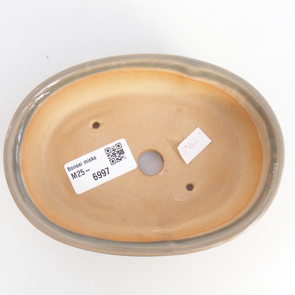 Keramická bonsai miska 15 x 10,5 x 3,5 cm, barva šedá