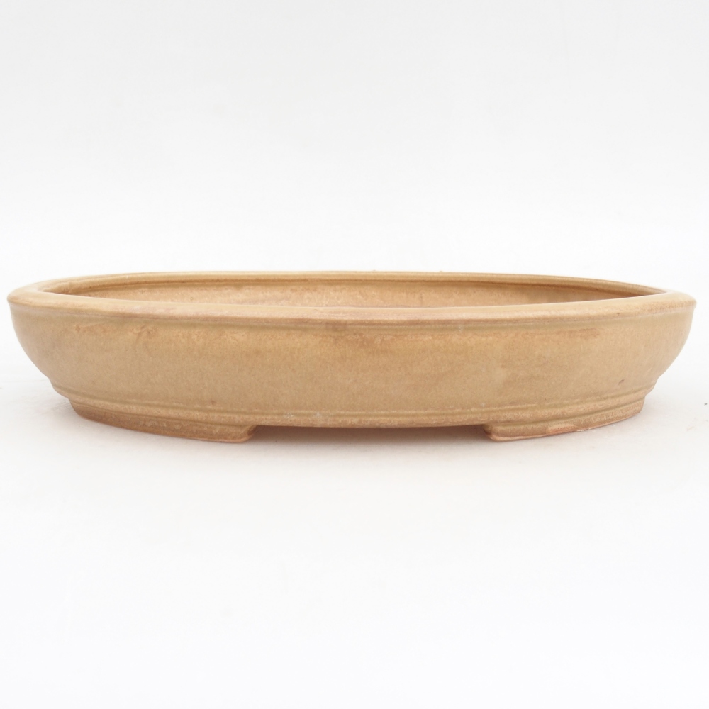 Keramická bonsai miska 24,5 x 20 x 4 cm, barva béžová