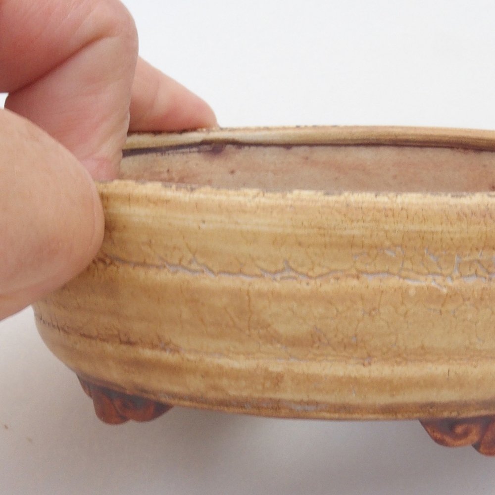 Keramická bonsai miska 10,5 x 9 x 4 cm, barva béžová
