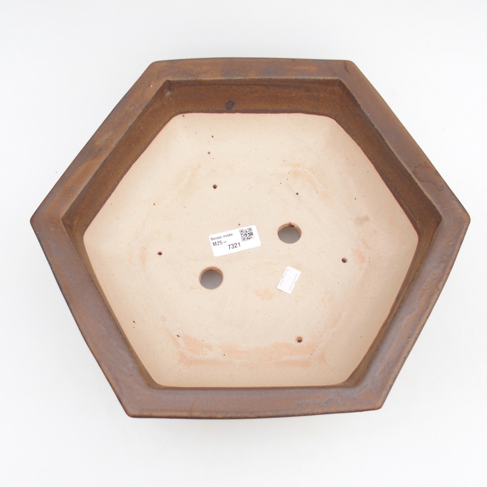 Keramická bonsai miska 32 x 28 x 10 cm, barva hnědá