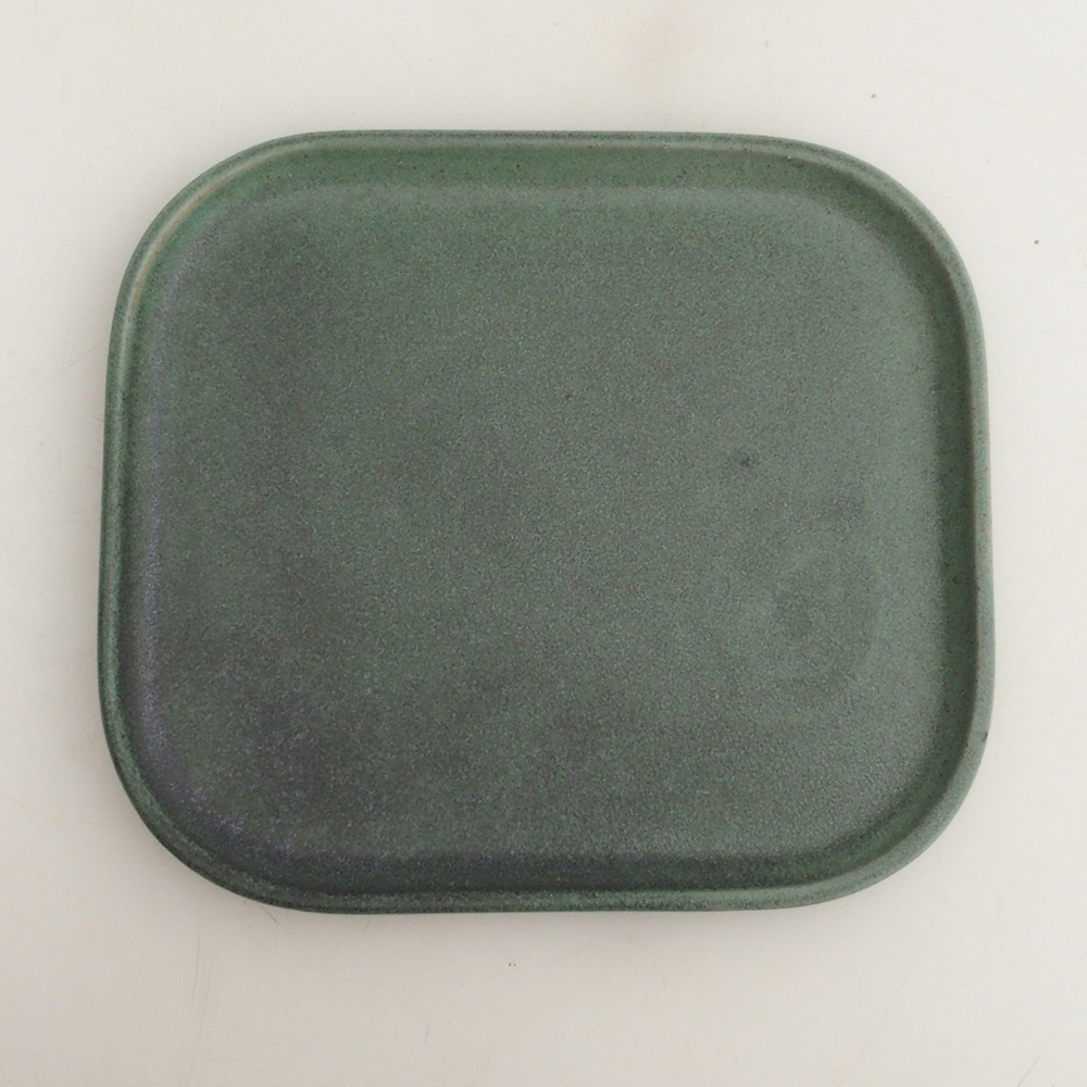 Keramická podmiska H36 - 17,5 x 15 x 1 cm  zelená