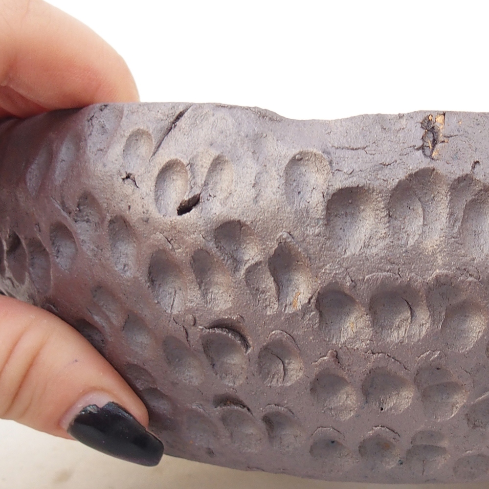 Keramická bonsai miska 17 x 17 x 6,5 cm, barva kovová