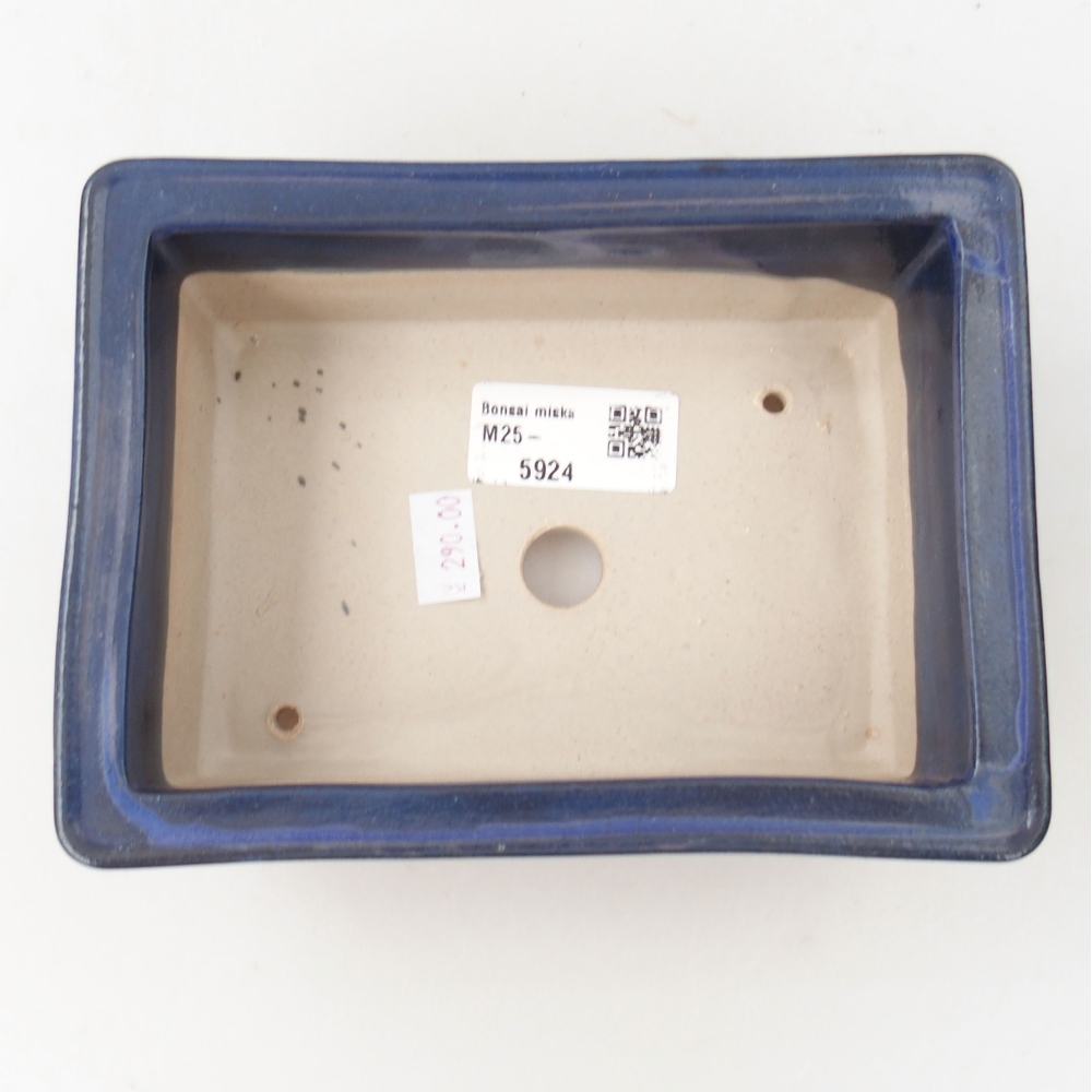Keramická bonsai miska 16 x 12 x 4,5 cm, barva modrá