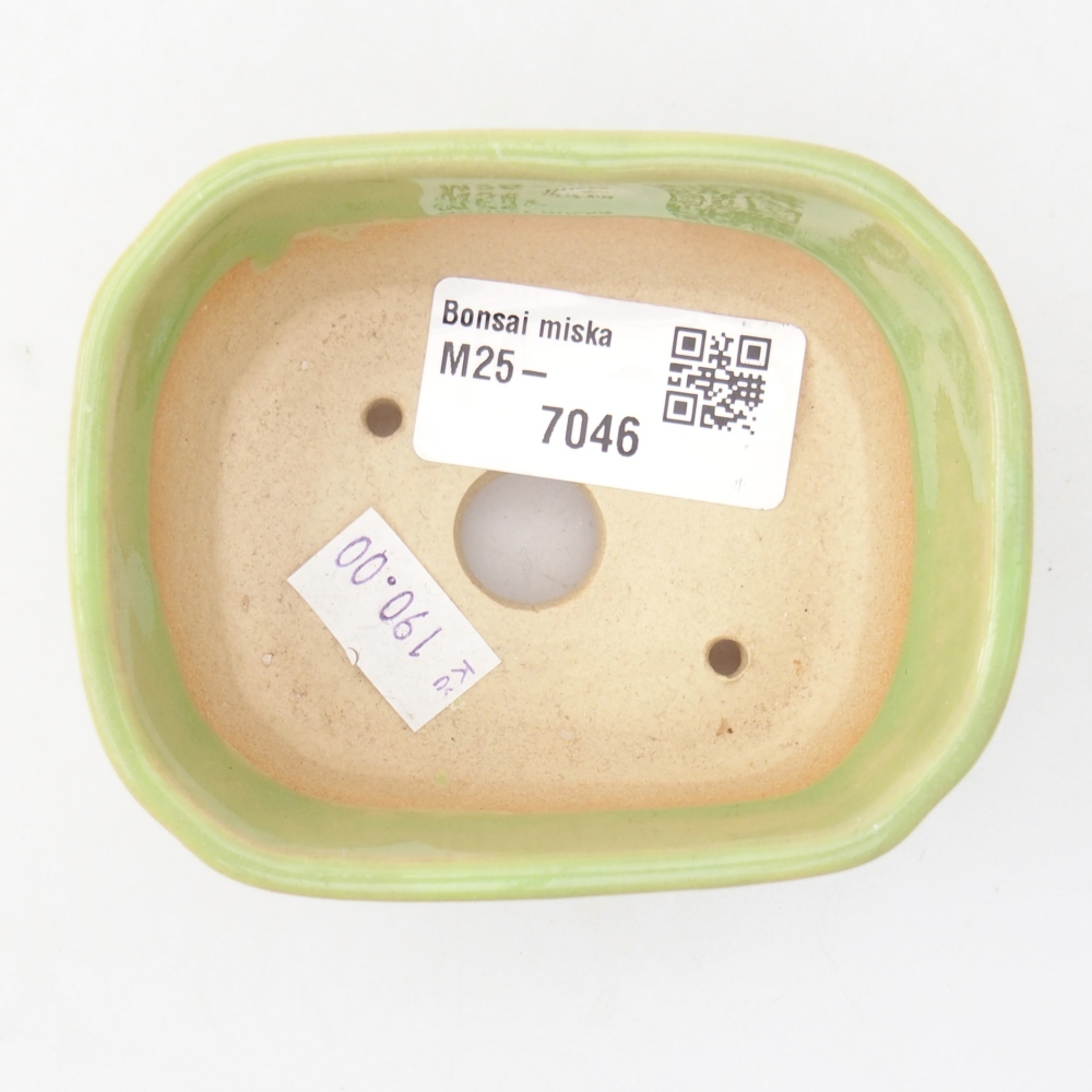 Keramická bonsai miska 8,5 x 7 x 3,5 cm, barva zelená