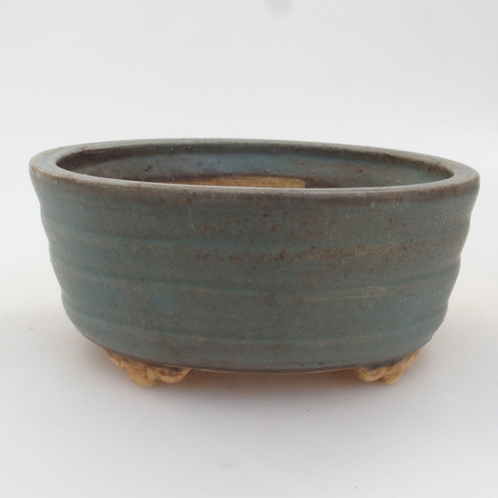Keramická bonsai miska 10,5 x 9 x 4 cm, barva modrá
