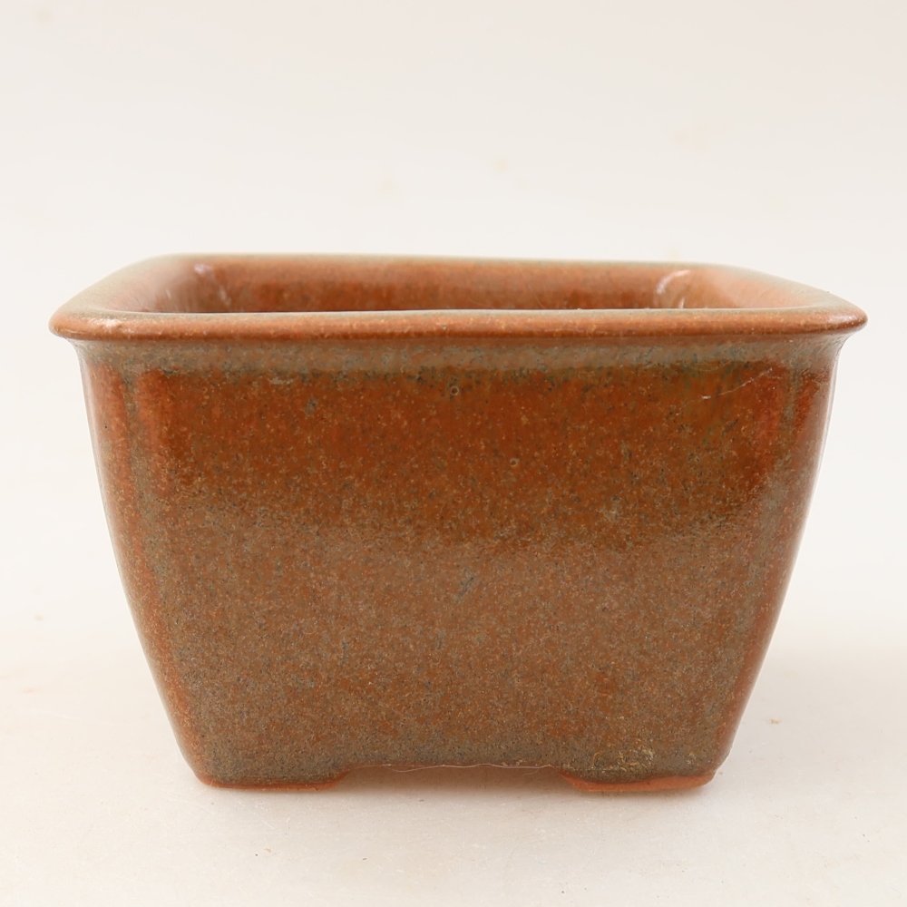 Keramická bonsai miska 8,5 x 8,5 x 5,5 cm, barva hnědá