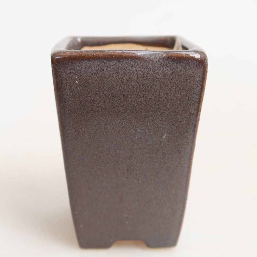 Keramická bonsai miska 3,5 x 3,5 x 5 cm, barva šedá