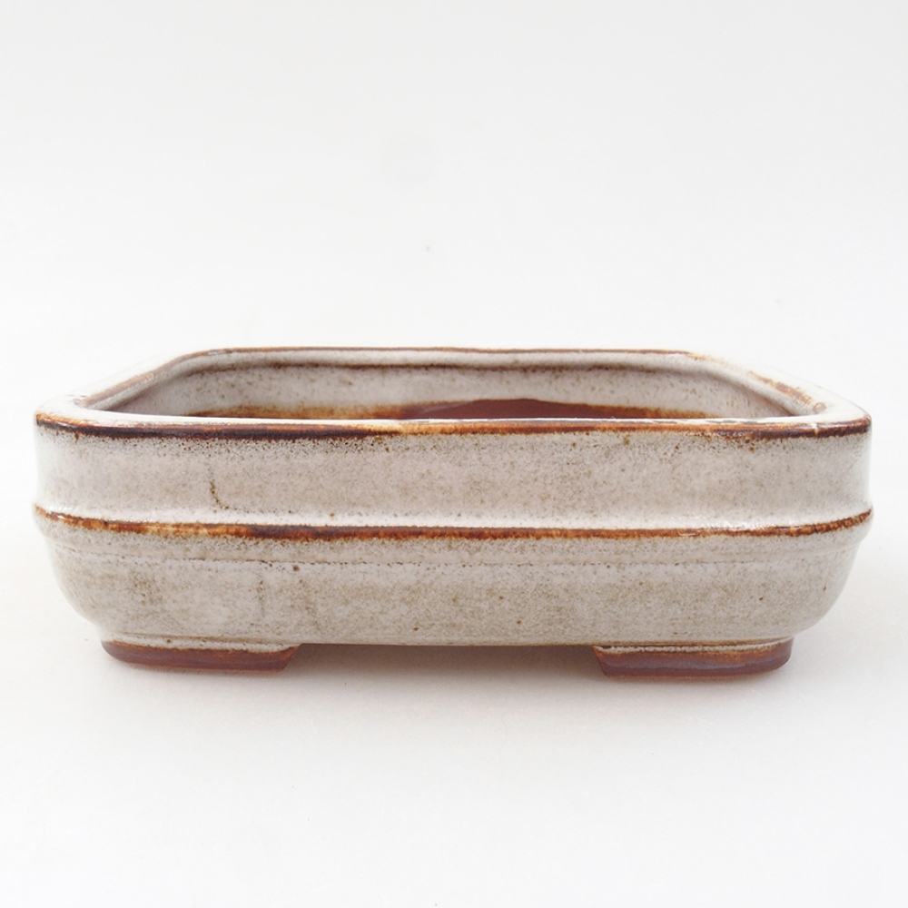 Keramická bonsai miska 14 x 12,5 x 4,5 cm, barva bílá