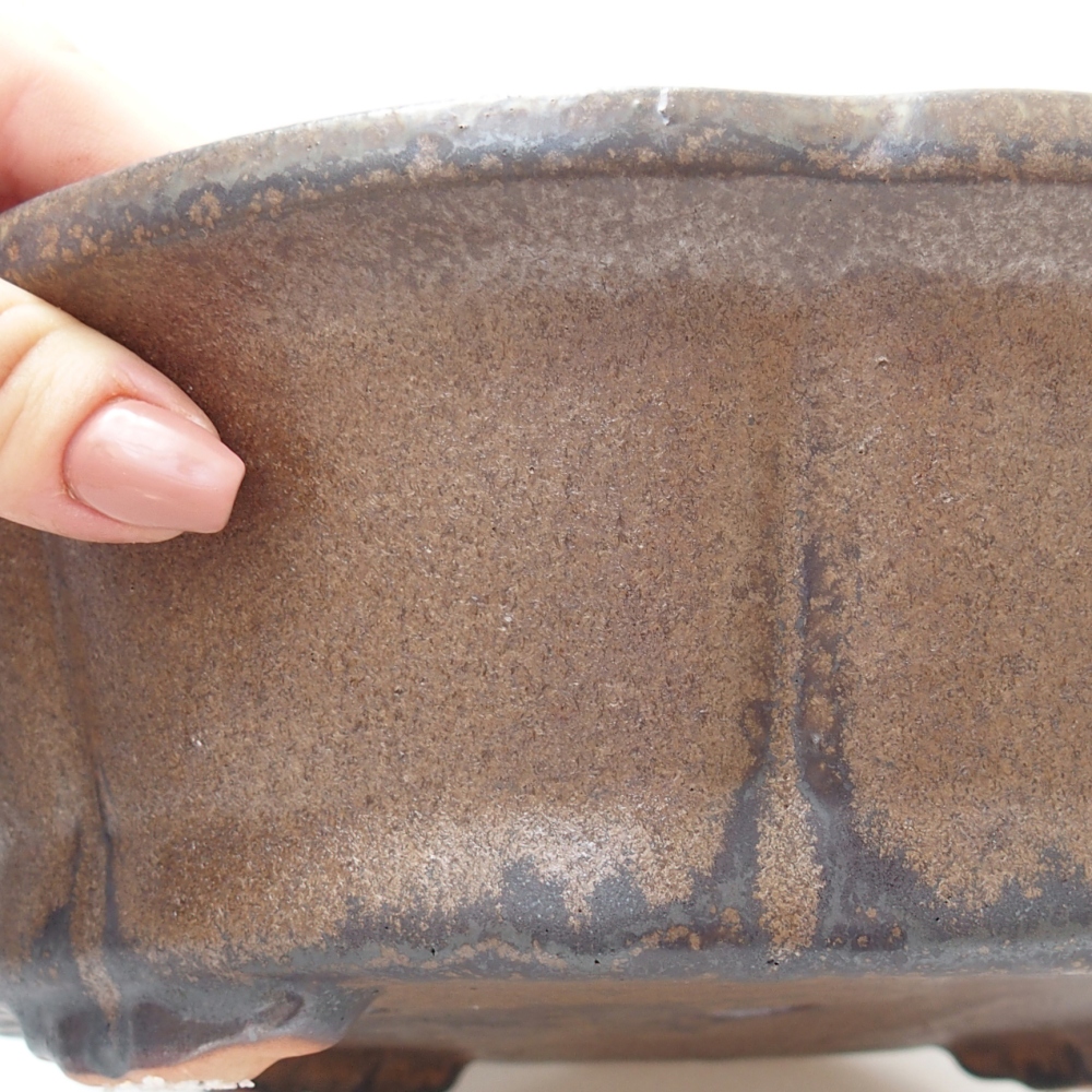 Keramická bonsai miska 26,5 x 26,5 x 8 cm, barva hnědá