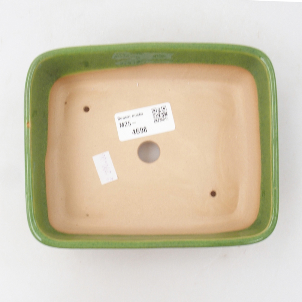 Keramická bonsai miska 15 x 12 x 4,5 cm, barva zelená