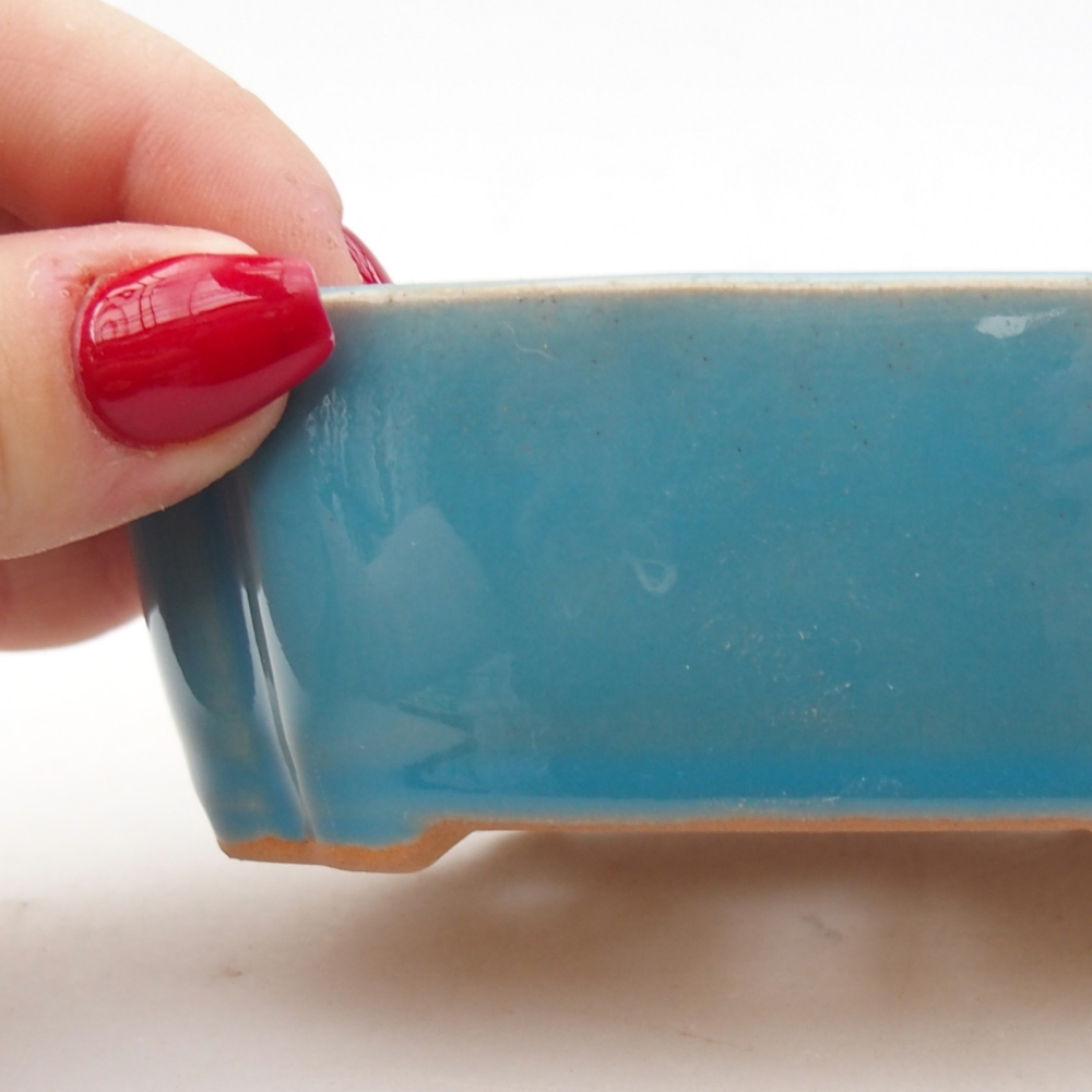 Keramická bonsai miska 10,5 x 8 x 3,5 cm, barva modrá