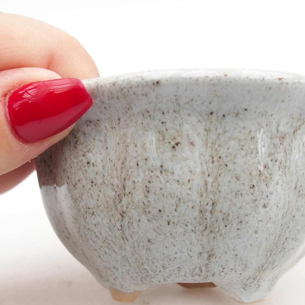 Keramická bonsai miska 8,5 x 8,5 x 4,5 cm, barva šedá