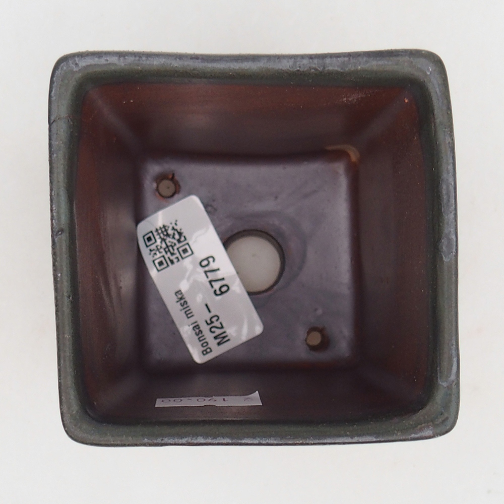 Keramická bonsai miska 7,5 x 7,5  x 8,5 cm, barva šedá