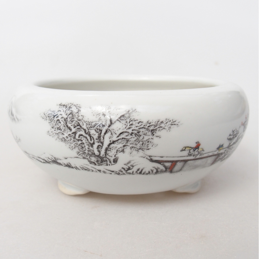 Keramická bonsai miska 10 x 10 x 5 cm, barva bílá
