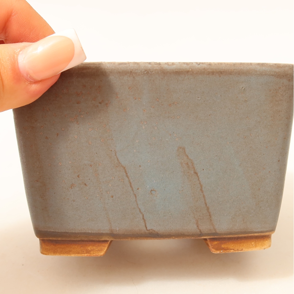 Keramická bonsai miska 10,5 x 10,5 x 7 cm, barva modrá
