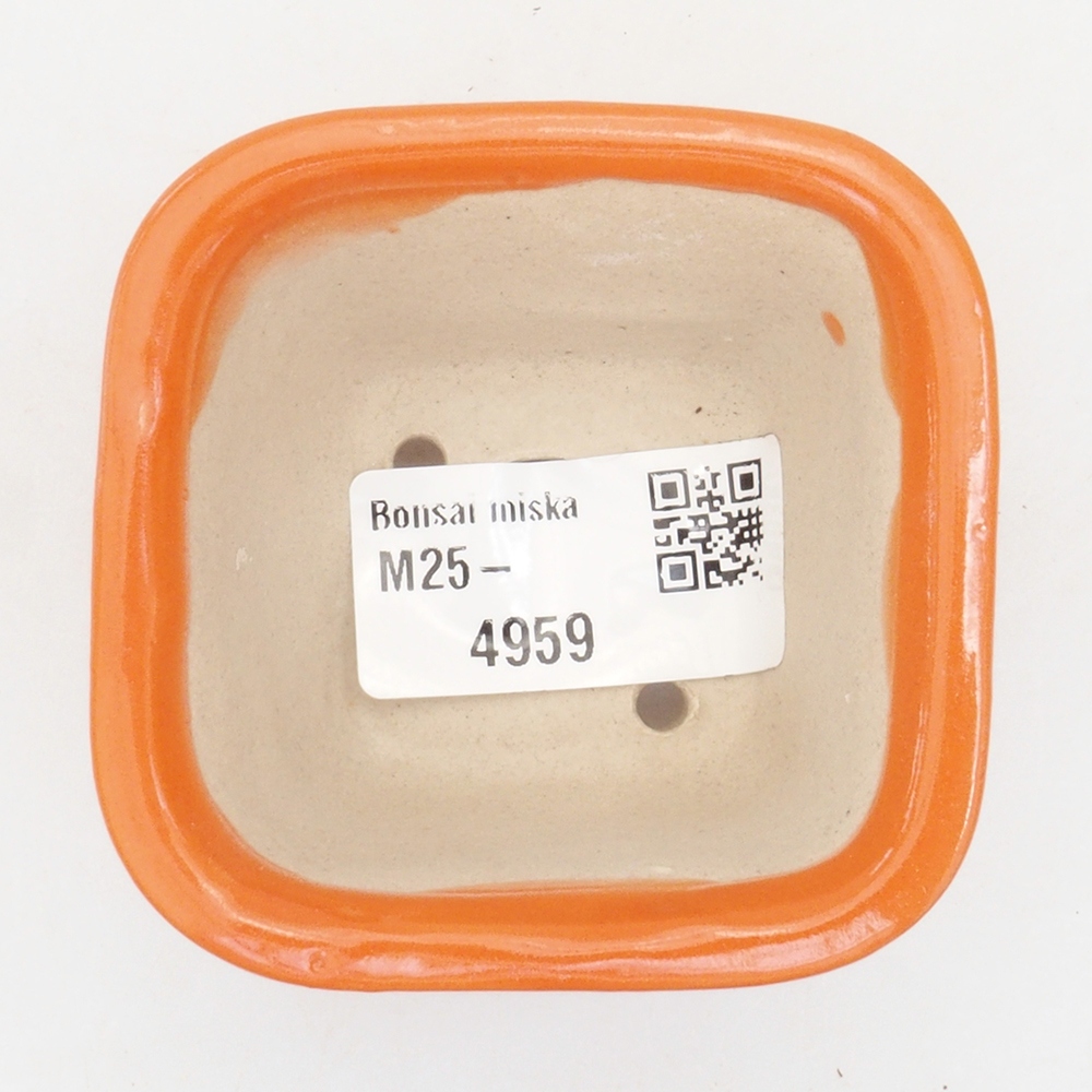 Mini bonsai miska 6 x 6 x 4,5 cm, barva oranžová
