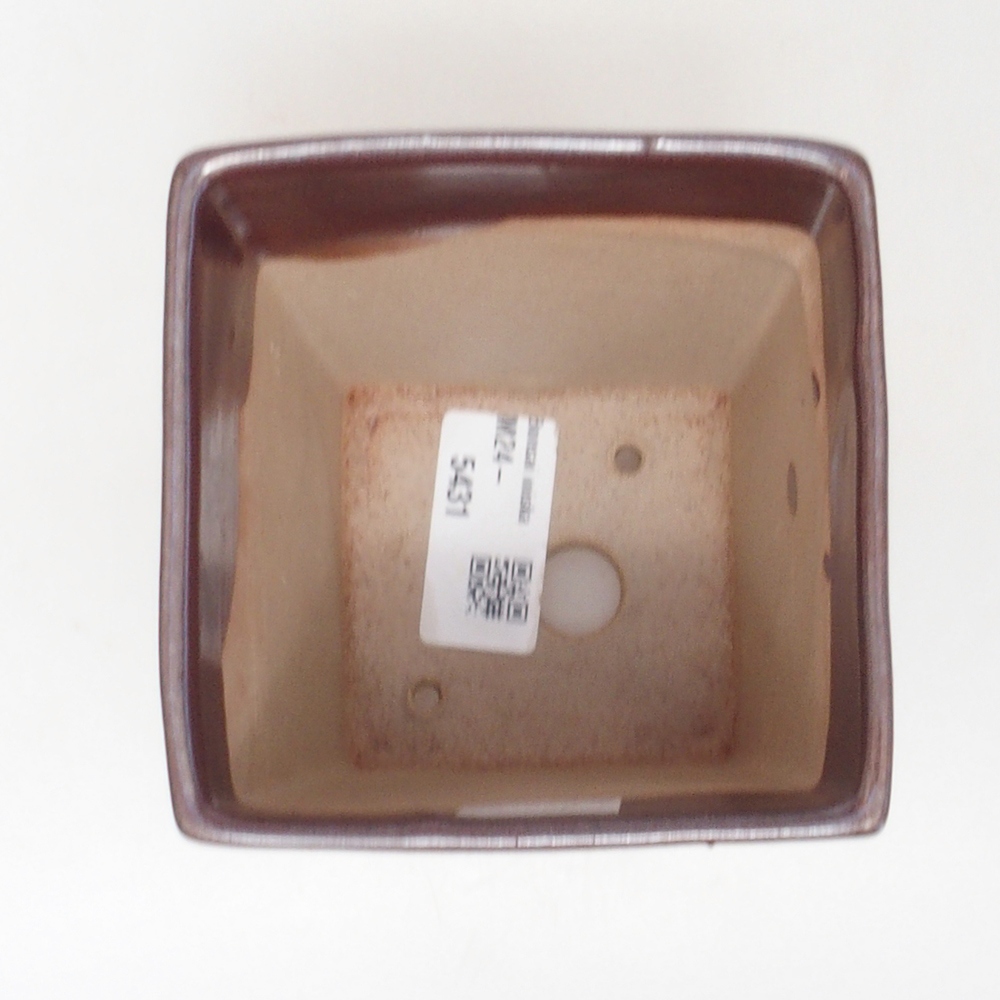 Keramická bonsai miska 9 x 9 x 12 cm, barva hnědá