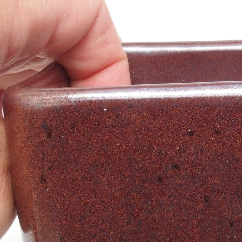 Keramická bonsai miska 8,5 x 8,5 x 11 cm, barva hnědá