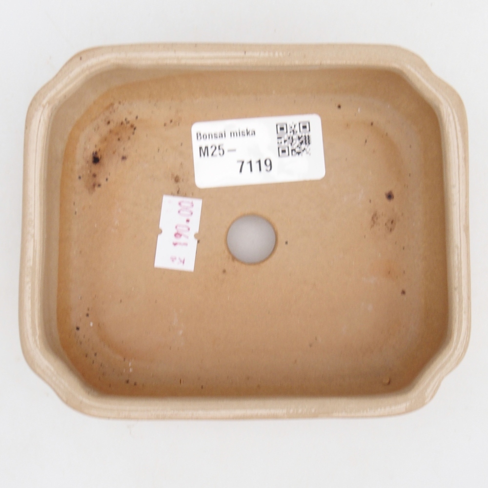 Keramická bonsai miska 12 x 10 x 4 cm, barva béžová
