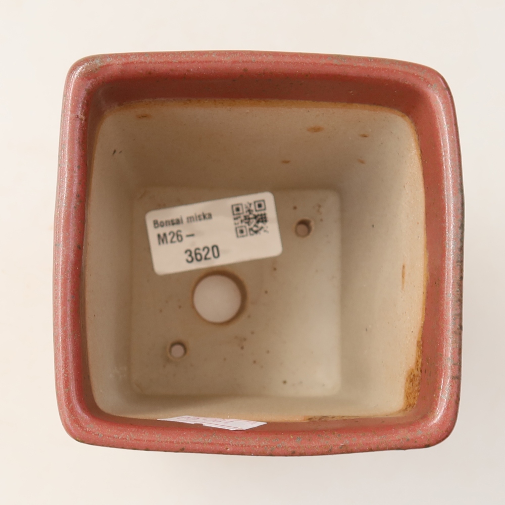Keramická bonsai miska 9 x 9 x 11,5 cm, barva růžová