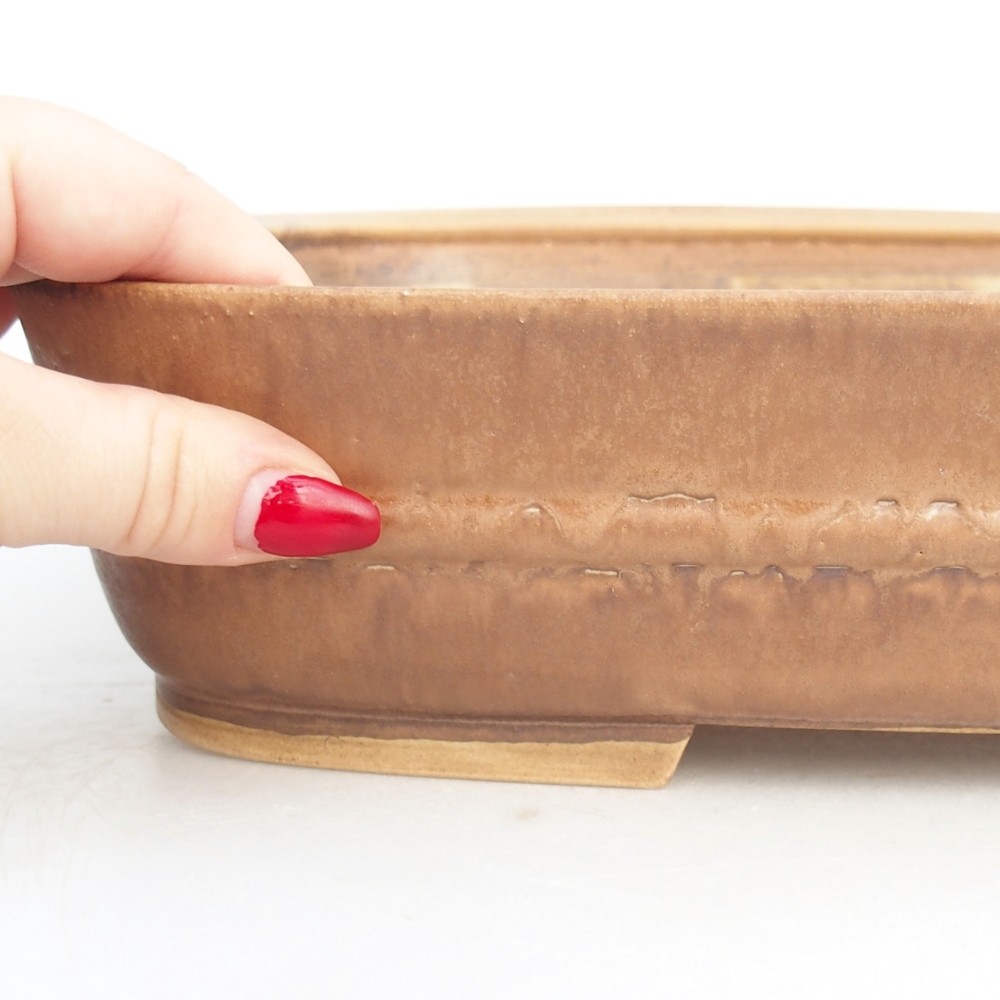 Keramická bonsai miska 29,5 x 24 x 7 cm, barva růžová