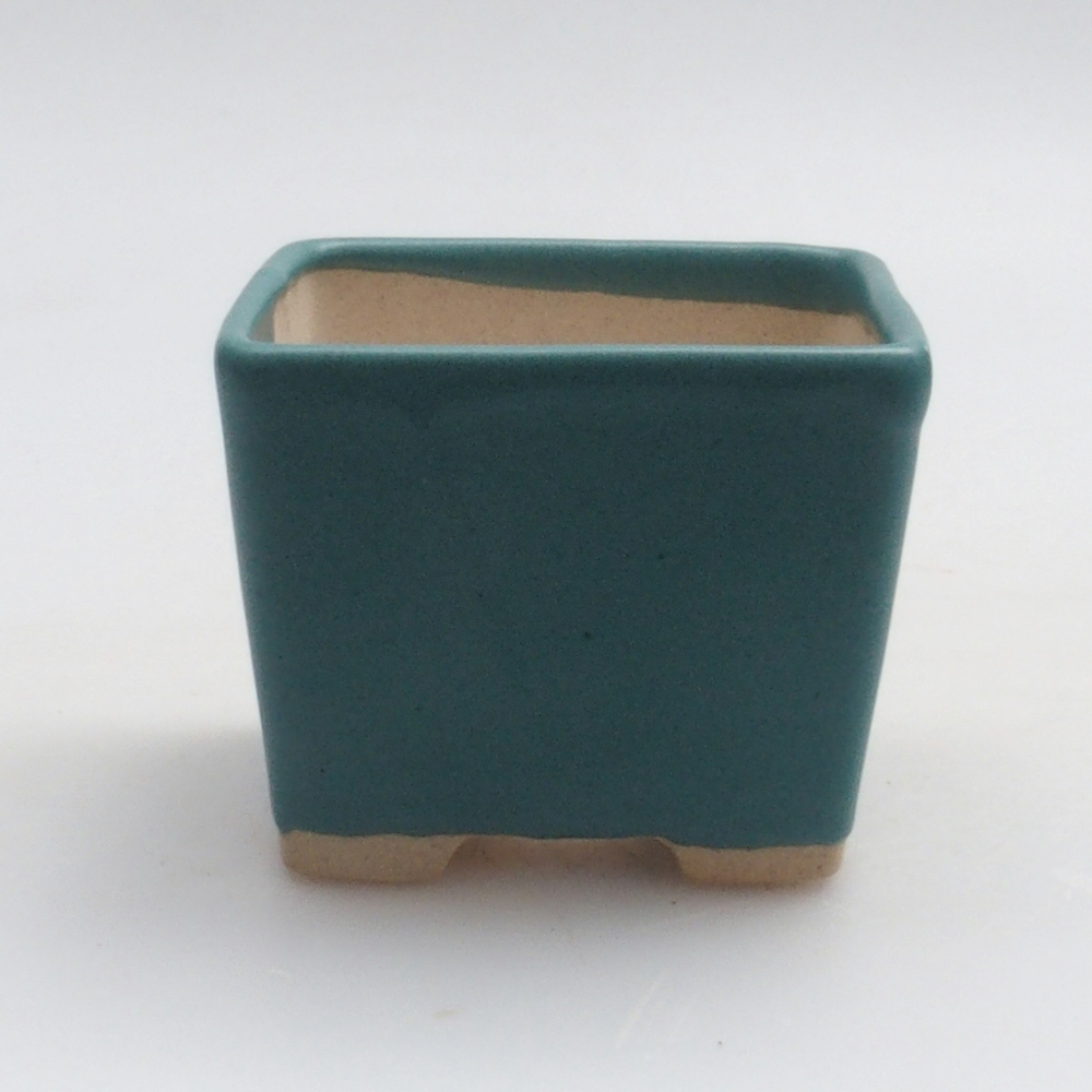 Keramická bonsai miska 6 x 6 x 4,5 cm, barva modrá