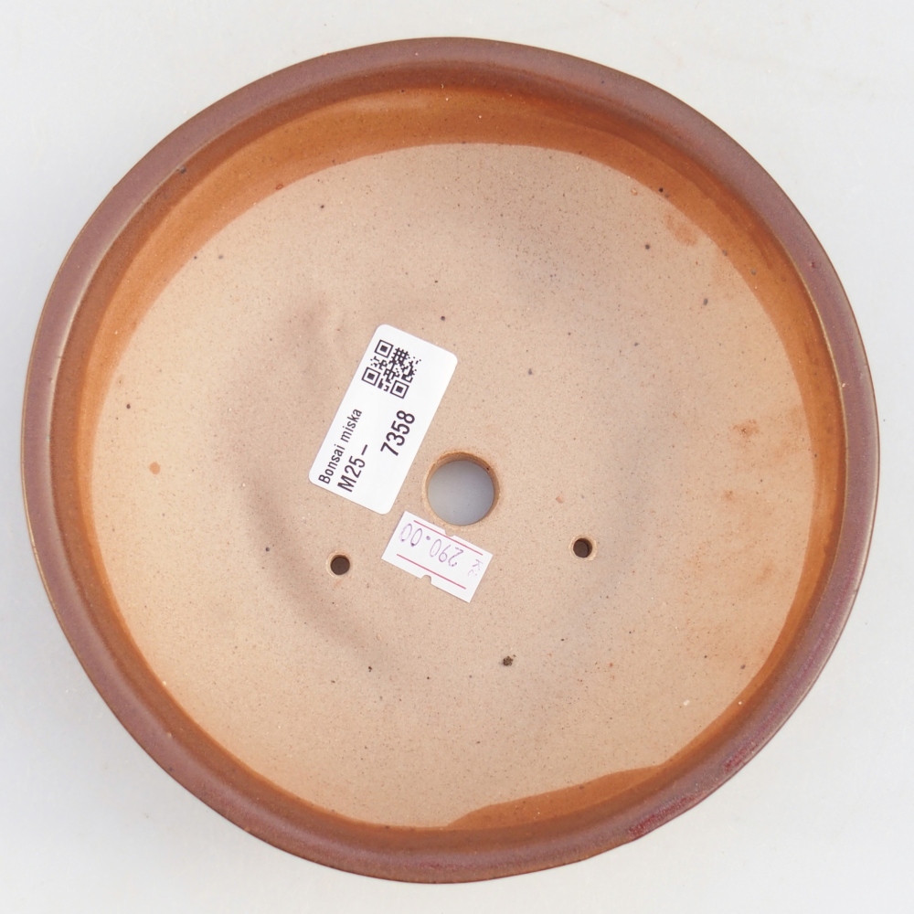 Keramická bonsai miska 17,5 x 17,5 x 5 cm, barva vínová