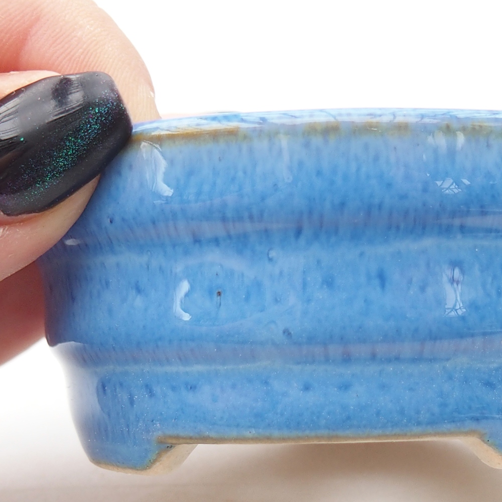 Mini bonsai miska 7 x 7 x 3 cm, barva modrá