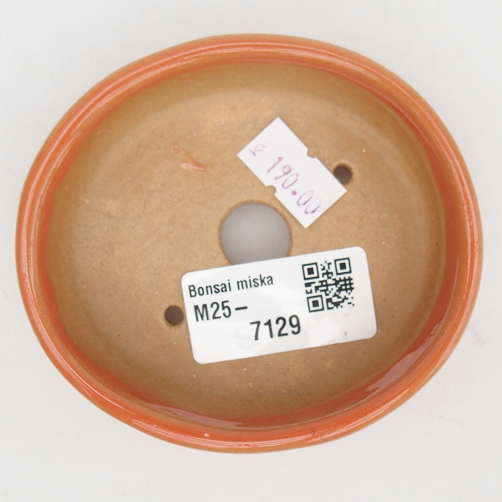 Keramická bonsai miska 9,5 x 8 x 3 cm, barva oranžová
