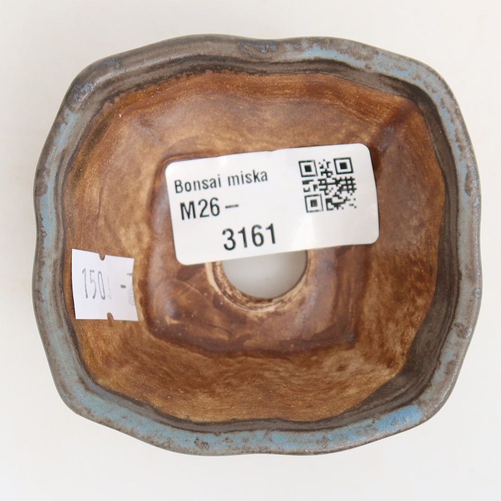 Keramická bonsai miska 7 x 7 x 3,5 cm, barva modrá