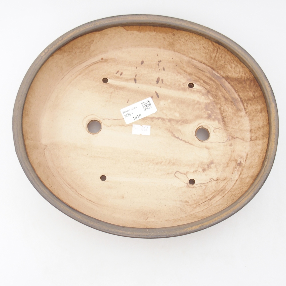 Keramická bonsai miska 28 x 24,5 x 6 cm, barva hnědá