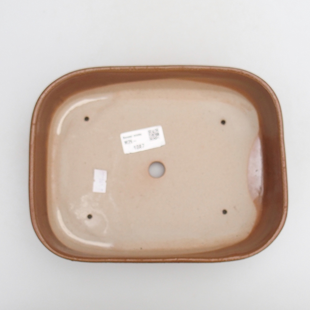 Keramická bonsai miska 23 x 18,5 x 5,5 cm, barva hnědá