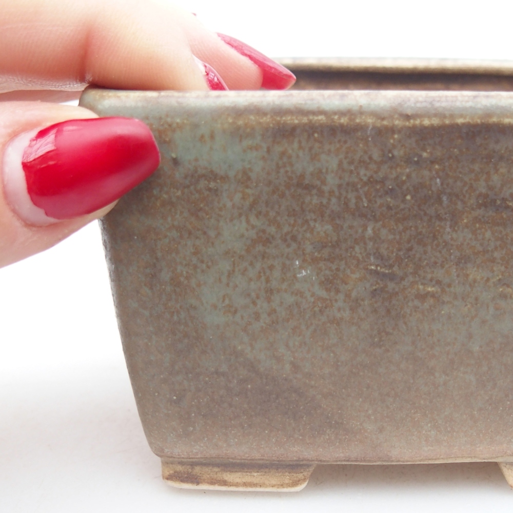 Keramická bonsai miska 8,5 x 8,5 x 5,5 cm, barva zelená