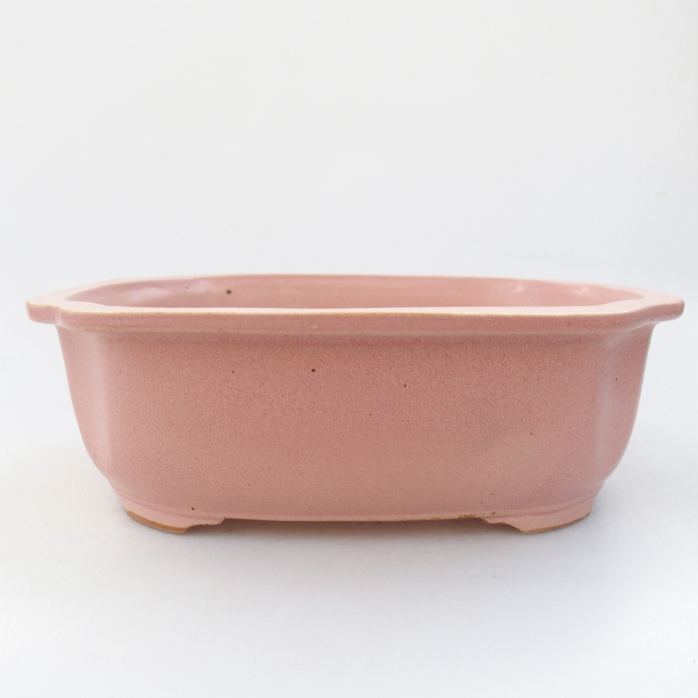 Keramická bonsai miska 22 x 18 x 7 cm, barva růžová