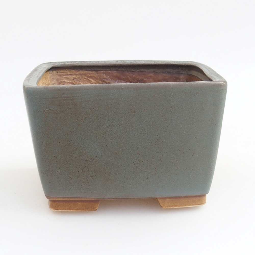 Keramická bonsai miska 12 x 12 x 8 cm, barva modrá