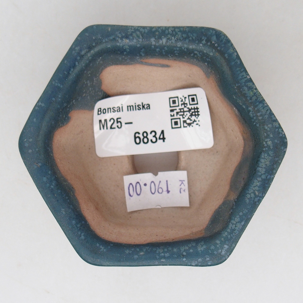 Keramická bonsai miska 7,5 x 7  x 4 cm, barva modrá