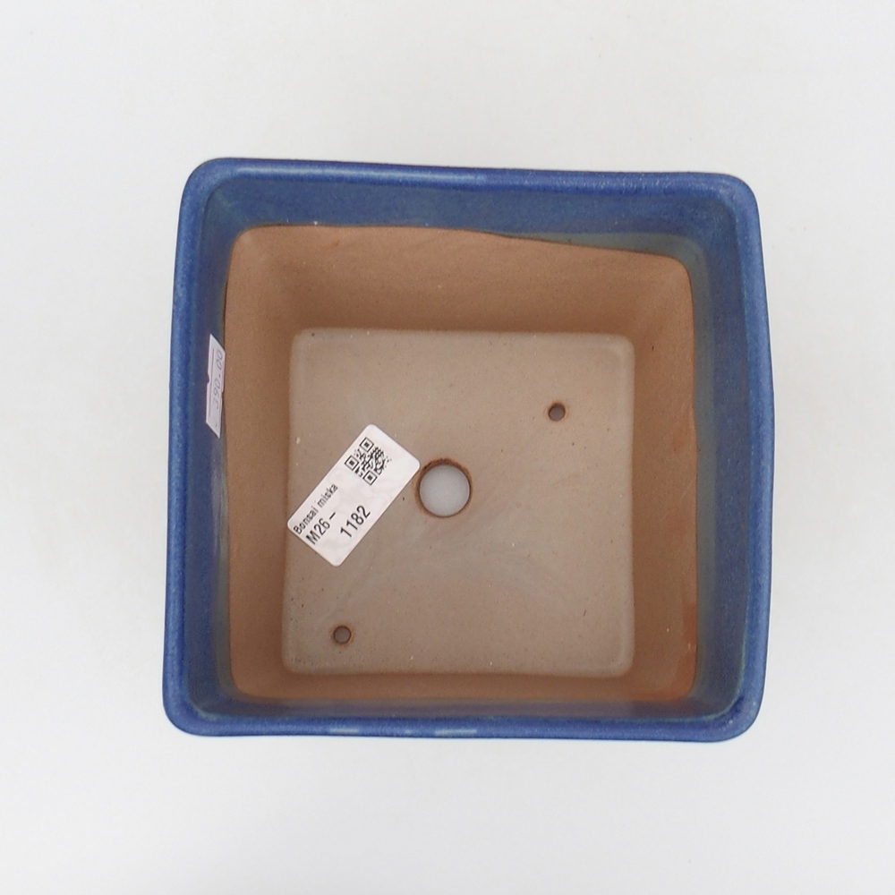 Keramická bonsai miska 13 x 13 x 13 cm, barva modrá