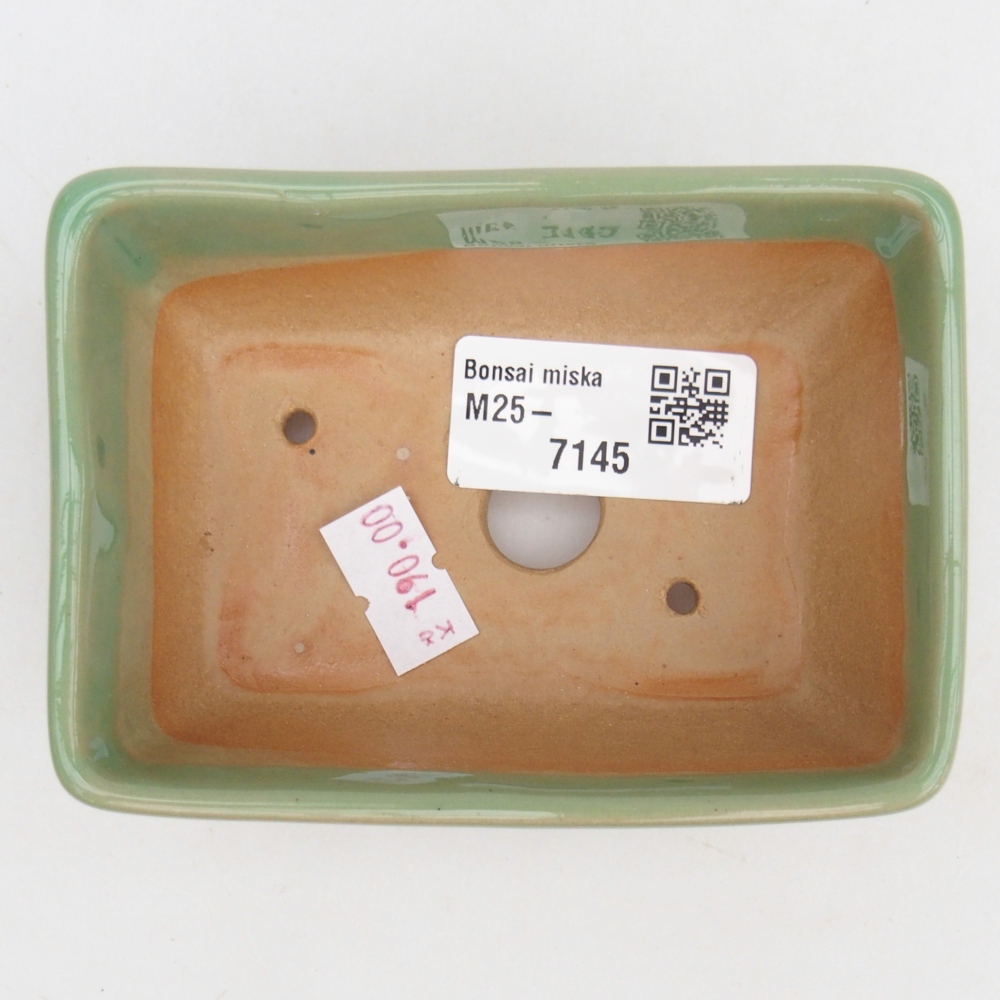 Keramická bonsai miska 10,5 x 7,5 x 4,5 cm, barva zelená