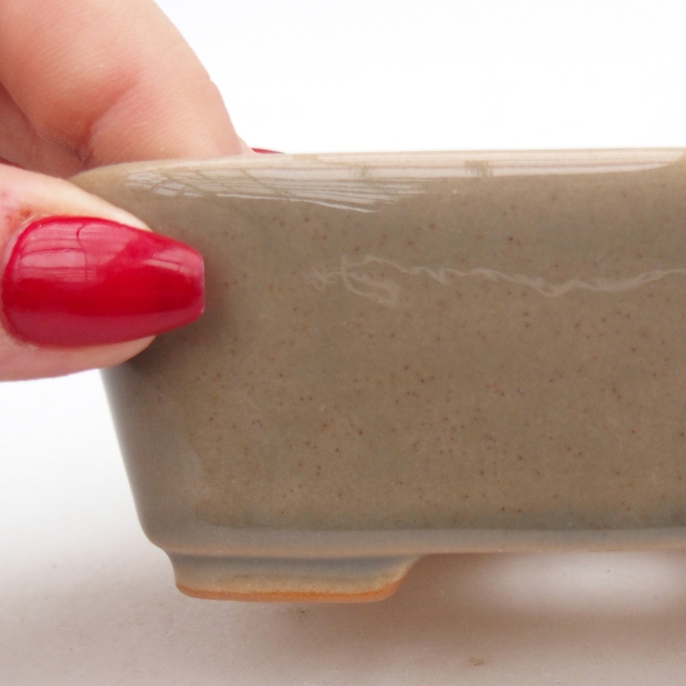 Keramická bonsai miska 10,5 x 8,5 x 4 cm, barva šedá