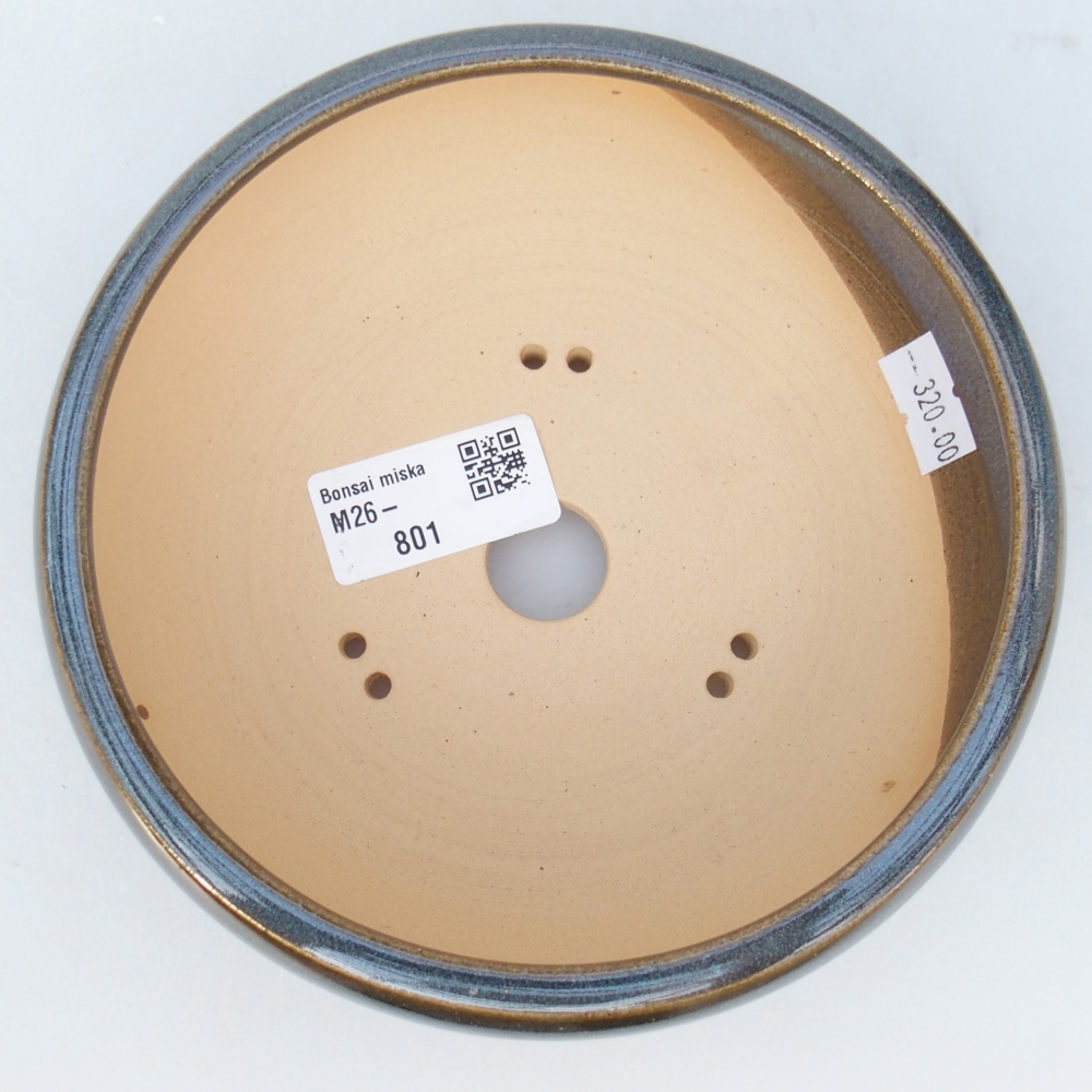 Keramická bonsai miska 15 x 15 x 5,5 cm, barva modrošedá