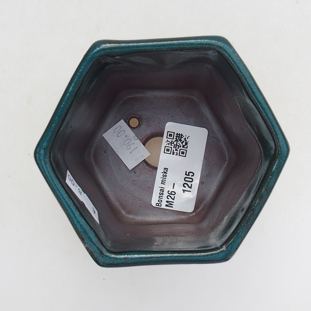 Keramická bonsai miska 9 x 9 x 8 cm, barva zelená
