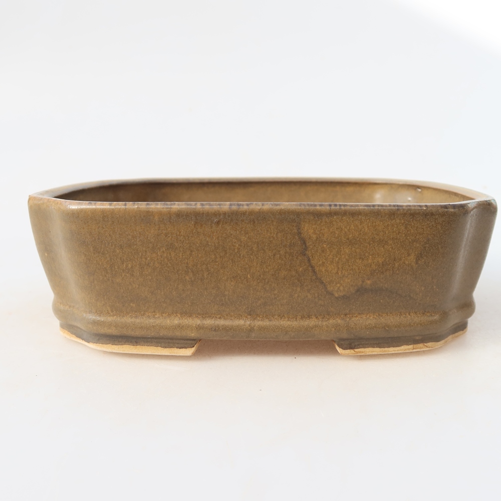Keramická bonsai miska 17,5 x 14,5 x 5 cm, barva hnědá