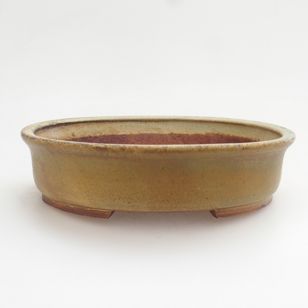 Keramická bonsai miska 17 x 15 x 4 cm, barva zelená