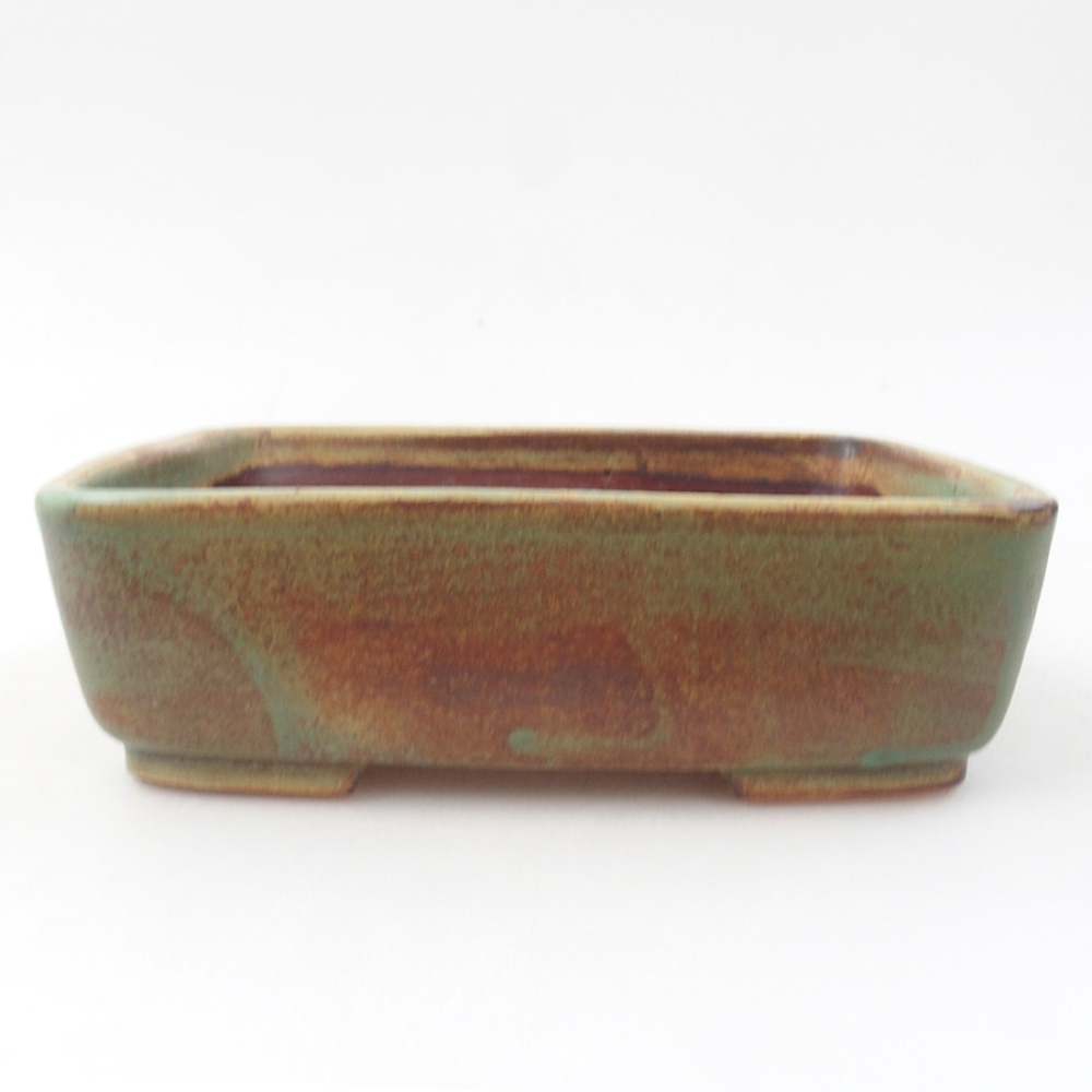 Keramická bonsai miska 15 x 12 x 4,5 cm, barva zelená