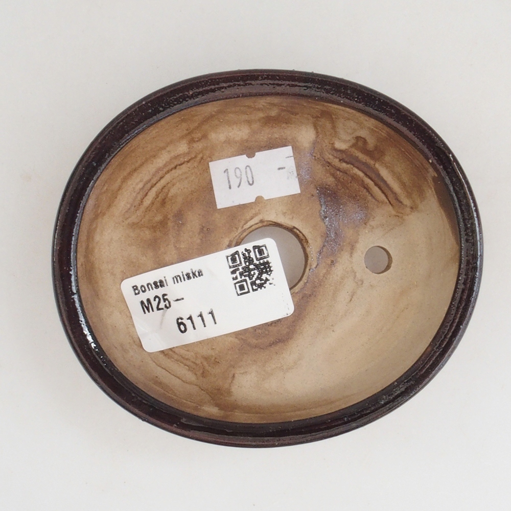 Keramická bonsai miska 9,5 x 8 x 3 cm, barva hnědá
