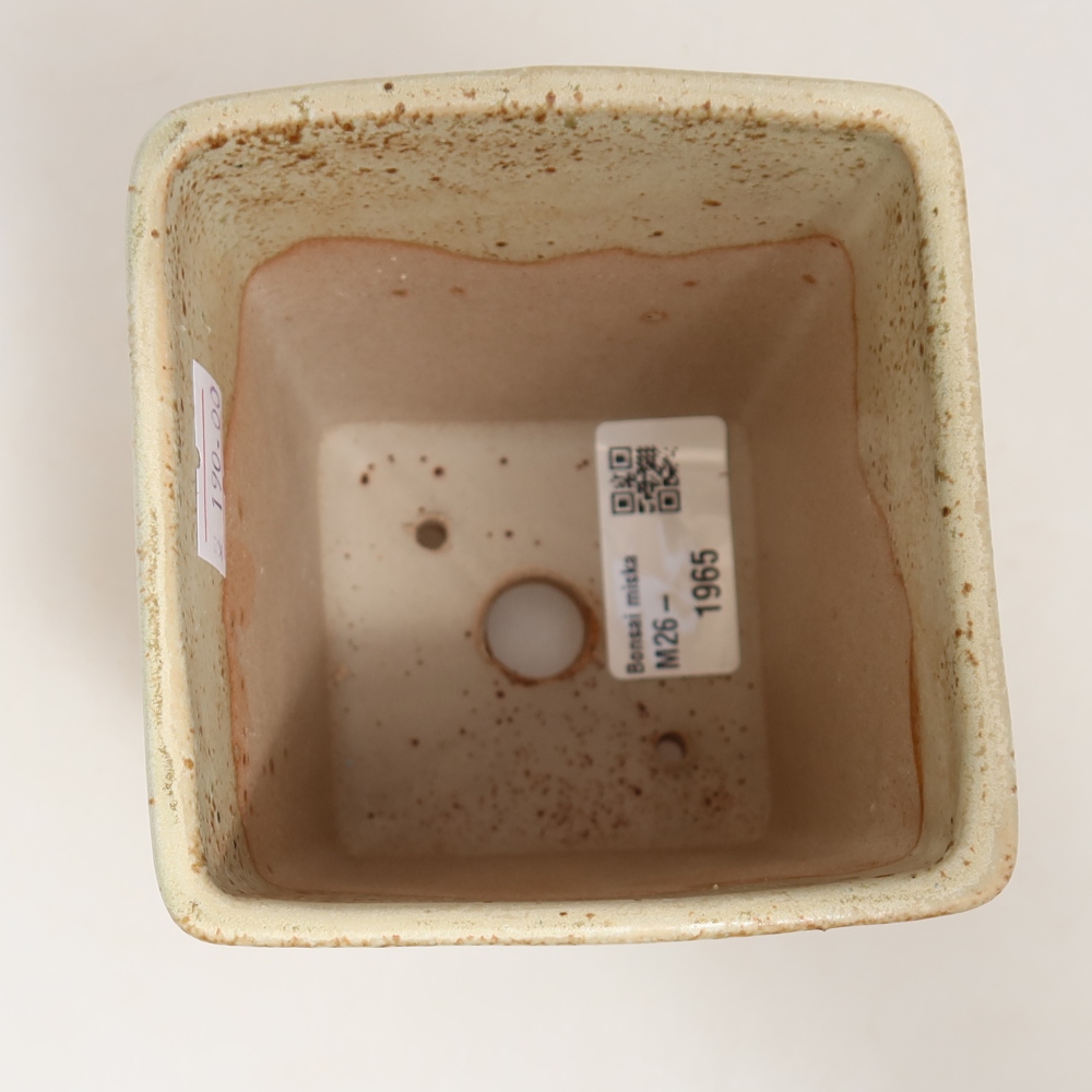 Keramická bonsai miska 9 x 9 x 11 cm, barva zelená