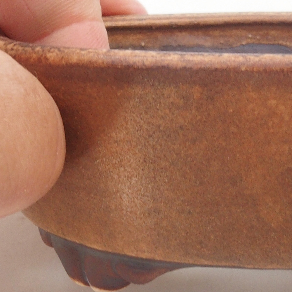 Keramická bonsai miska 9 x 8 x 3,5 cm, barva hnědá