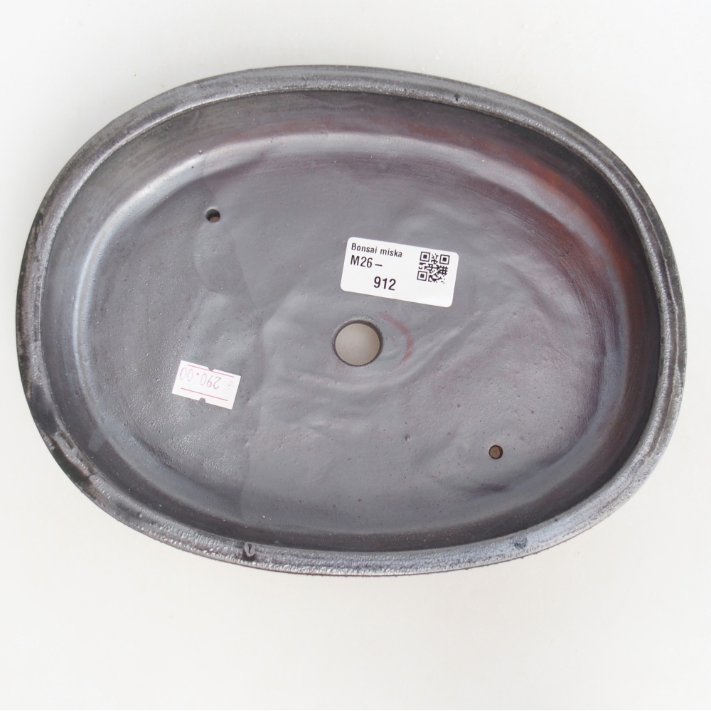 Keramická bonsai miska 22 x 17 x 4 cm, barva černá