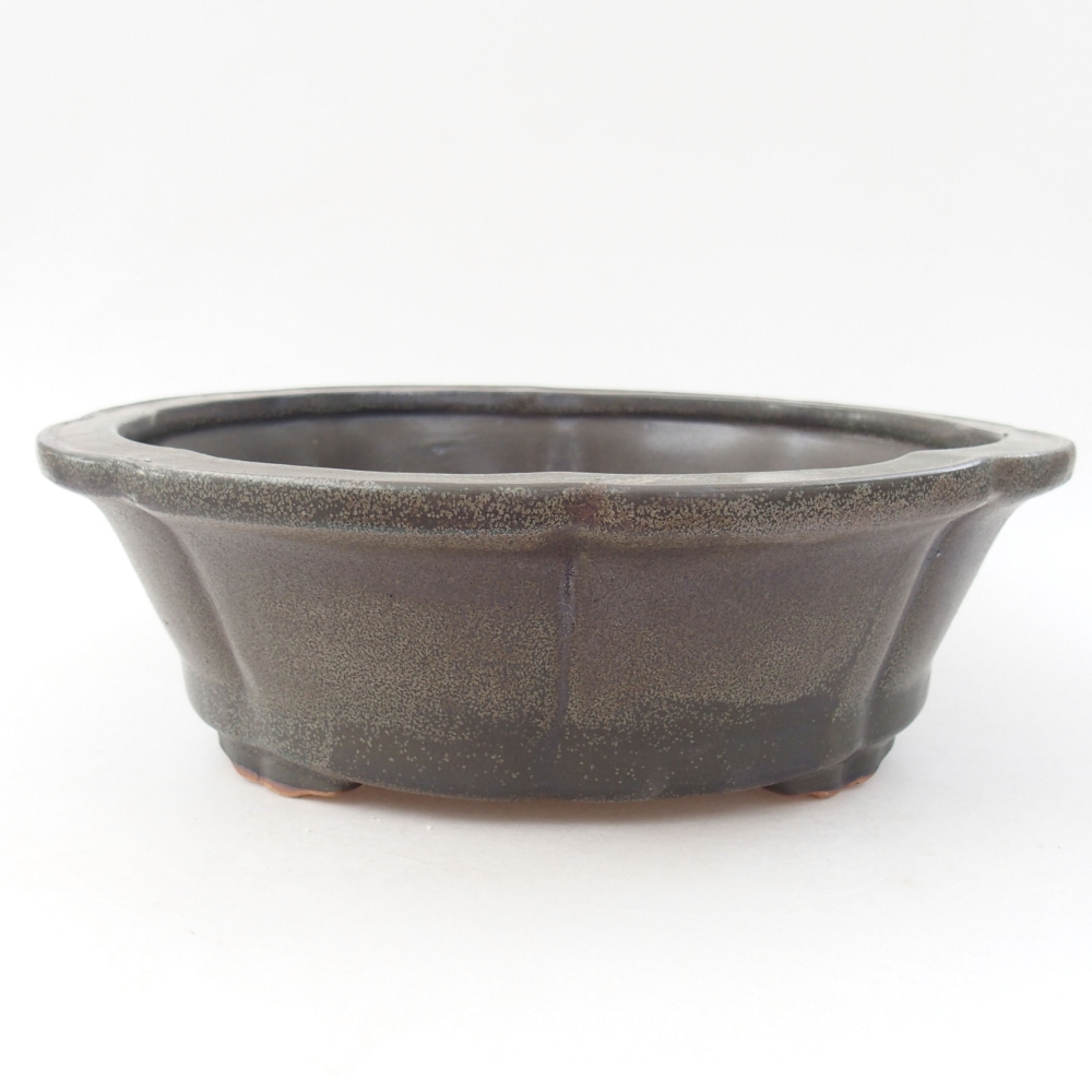 Keramická bonsai miska 26 x 26 x 8 cm, barva šedá