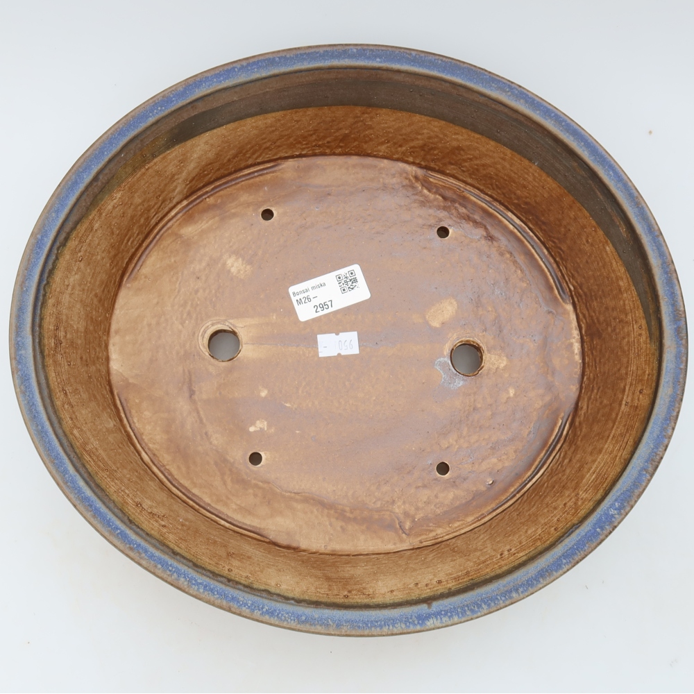 Keramická bonsai miska 26,5 x 24 x 5,5 cm, barva modrá